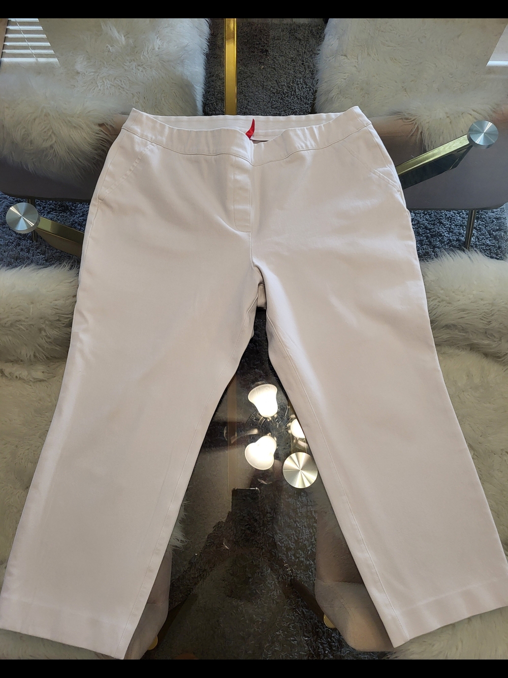 SPANX White Cropped Pull-On Ankle Pants